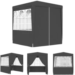 The Living Store festtelt med sidevægge 2x2 m 90 g/m² antracitgrå - Festtelte & havepavilloner