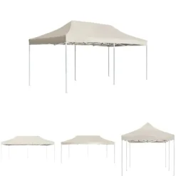 The Living Store foldbart festtelt aluminium 6 x 3 m cremefarvet - Festtelte & havepavilloner