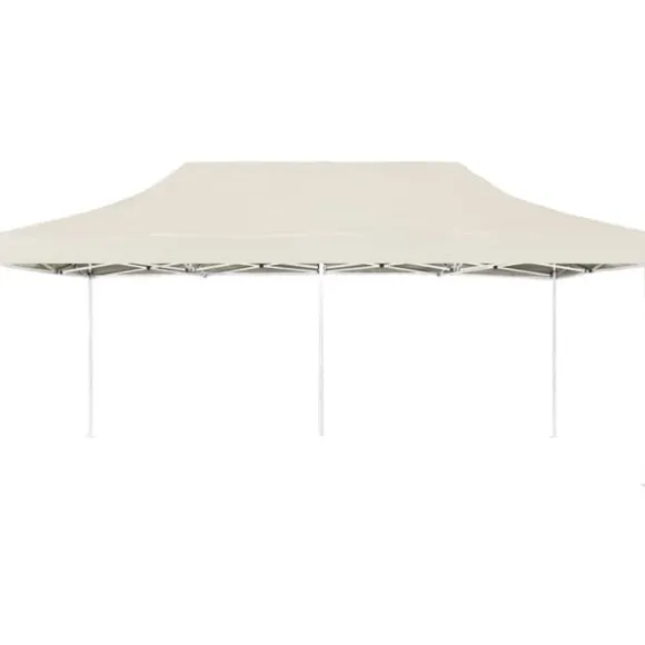 The Living Store foldbart festtelt aluminium 6 x 3 m cremefarvet - Festtelte & havepavilloner