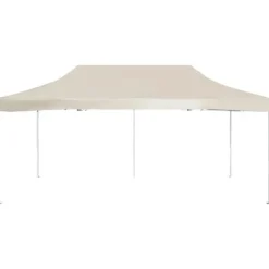 The Living Store foldbart festtelt aluminium 6 x 3 m cremefarvet - Festtelte & havepavilloner