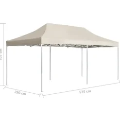 The Living Store foldbart festtelt aluminium 6 x 3 m cremefarvet - Festtelte & havepavilloner
