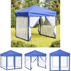 The Living Store foldbart festtelt med sidevægge 2x2 m blå - Festtelte & havepavilloner