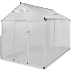 The Living Store forstærket drivhus med bundramme 4,6 m² aluminium - Drivhuse
