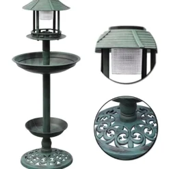 The Living Store fuglebad/ foderbræt med solcellelampe - Fuglebade