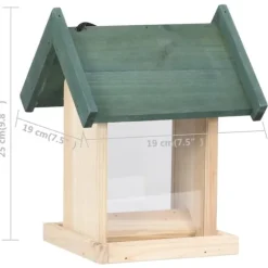 The Living Store fuglefoderautomater 4 stk. fyrretræ - Foderautomater til fugle