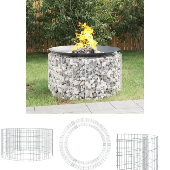 The Living Store gabion-bålkurv Ø 100 cm galvaniseret jern - Ildsteder