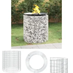 The Living Store gabion-bålkurv Ø 100 cm galvaniseret jern - Ildsteder