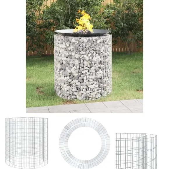 The Living Store gabion-bålkurv Ø 100 cm galvaniseret jern - Ildsteder