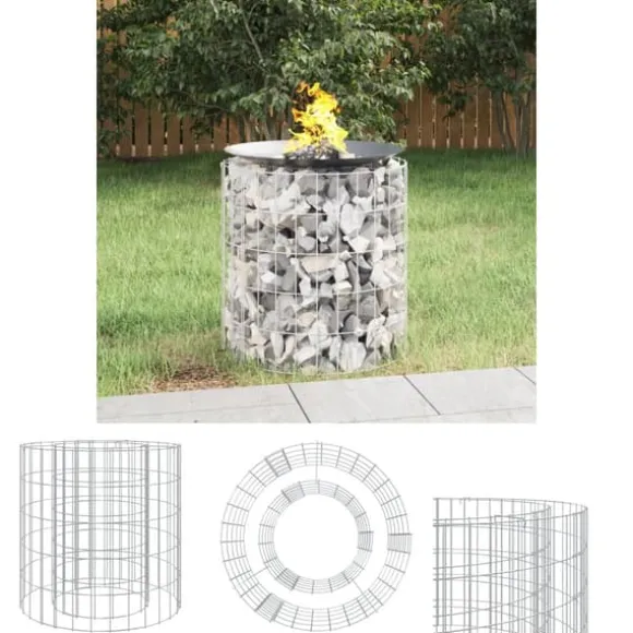The Living Store gabion-bålkurv Ø 50 cm galvaniseret jern - Ildsteder