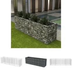 The Living Store gabion-højbed 360x90x100 cm stål - Plantekrukker