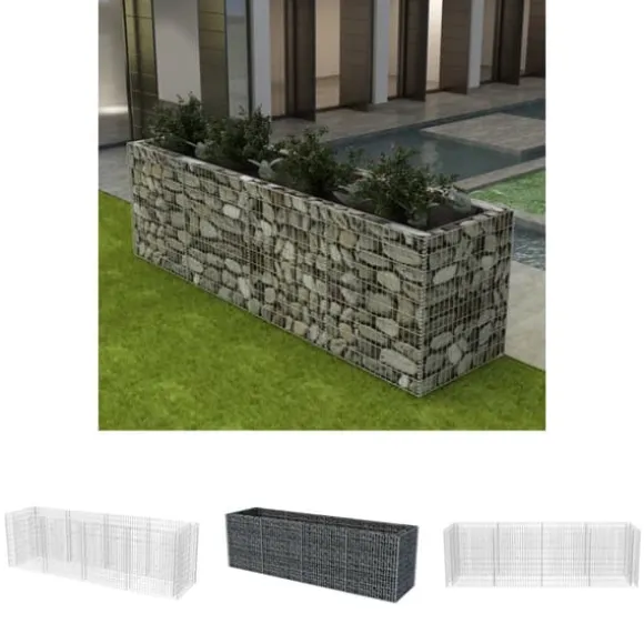 The Living Store gabion-højbed 360x90x100 cm stål - Plantekrukker
