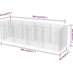 The Living Store gabion-højbed 360x90x100 cm stål - Plantekrukker