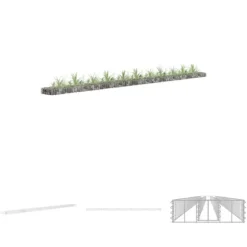 The Living Store gabion-højbed 450x30x10 cm galvaniseret stål - Plantekrukker