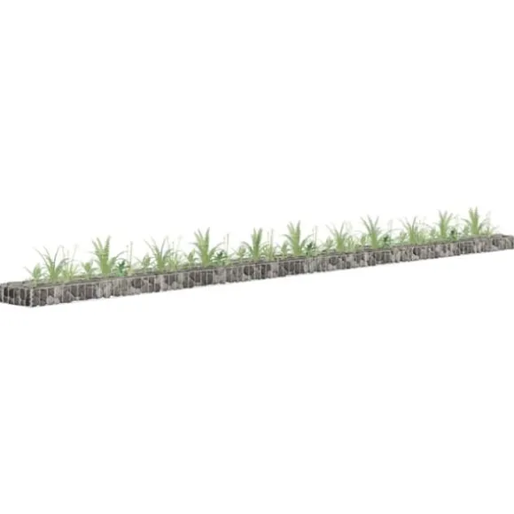 The Living Store gabion-højbed 450x30x10 cm galvaniseret stål - Plantekrukker