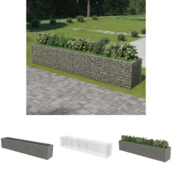 The Living Store gabion-højbed 540x90x100 cm galvaniseret stål - Plantekrukker