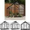 The Living Store glasdrivhus 155x103x191 cm aluminium antracitgrå - Drivhuse