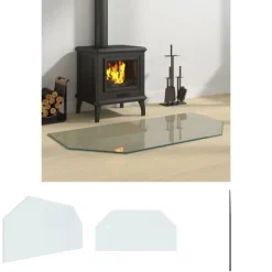 The Living Store glasplade til pejs 100x50 cm sekskantet - Glas