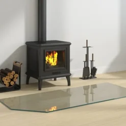 The Living Store glasplade til pejs 120x50 cm sekskantet - Glas