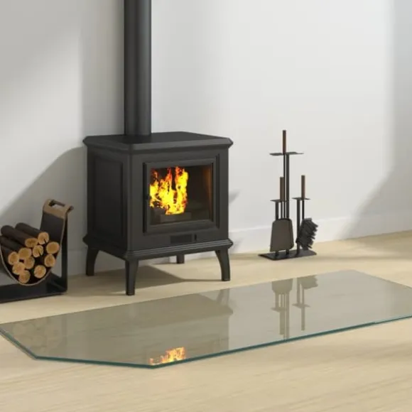 The Living Store glasplade til pejs 120x50 cm sekskantet - Glas