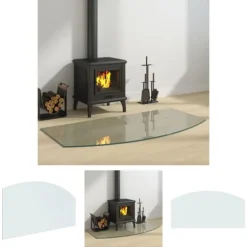 The Living Store glasplade til pejs 120x60 cm - Glas