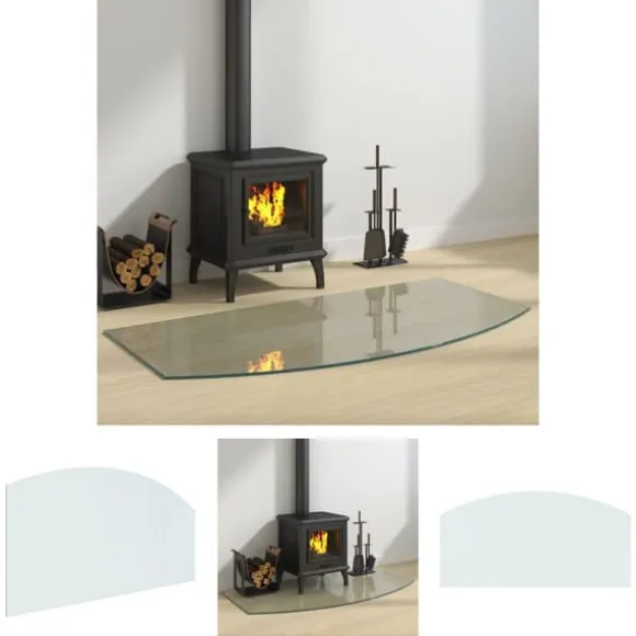 The Living Store glasplade til pejs 120x60 cm - Glas