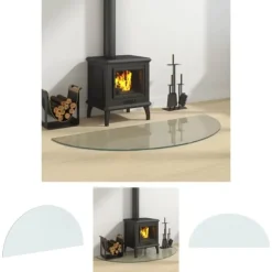 The Living Store glasplade til pejs 1200x500 mm halvrund - Glas