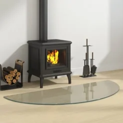 The Living Store glasplade til pejs 1200x500 mm halvrund - Glas