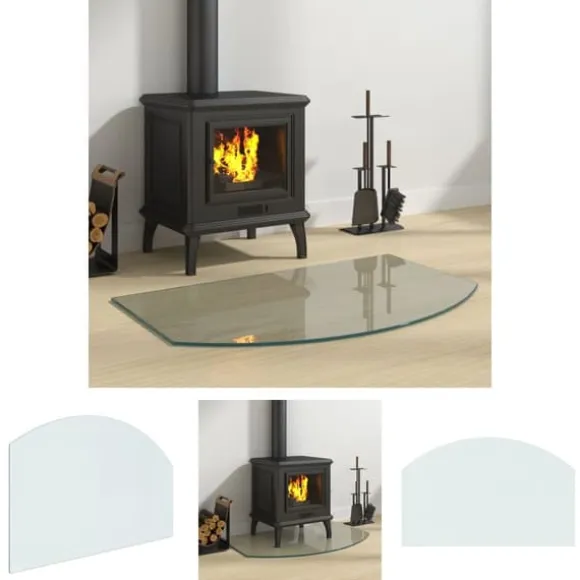 The Living Store glasplade til pejs 80x50 cm - Glas