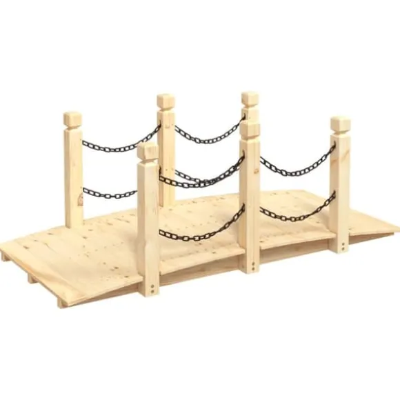 The Living Store havebro med kædegelænder 150x67x56 cm massivt grantræ - Havebroer