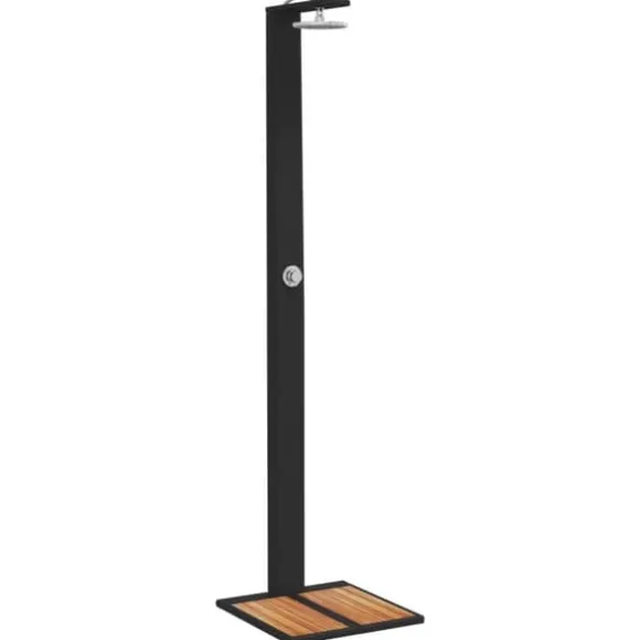 The Living Store havebruser 50x55x224 cm polyrattan og akacietræ sort - Pool & spa – tilbehør