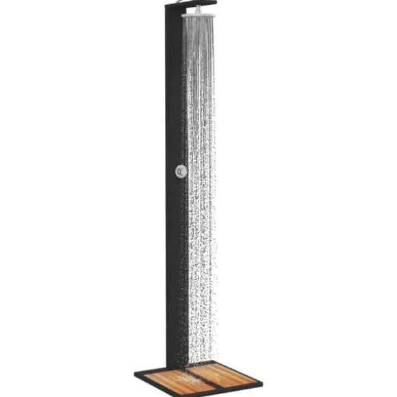 The Living Store havebruser 50x55x224 cm polyrattan og akacietræ sort - Pool & spa – tilbehør