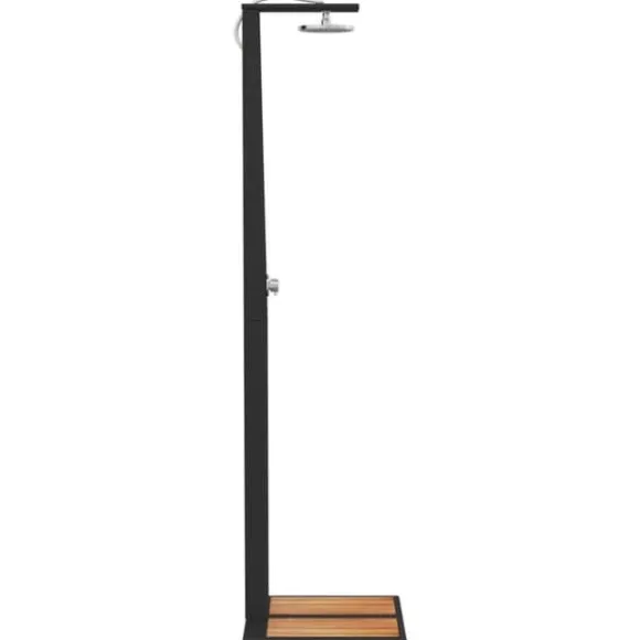 The Living Store havebruser 50x55x224 cm polyrattan og akacietræ sort - Pool & spa – tilbehør