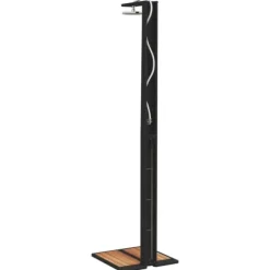 The Living Store havebruser 50x55x224 cm polyrattan og akacietræ sort - Pool & spa – tilbehør
