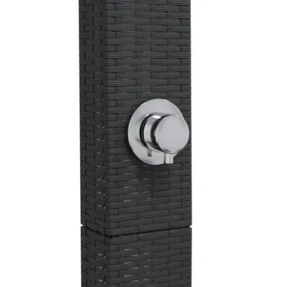 The Living Store havebruser 50x55x224 cm polyrattan og akacietræ sort - Pool & spa – tilbehør