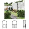 The Living Store havebue med låge 108x45x235 cm stål sort - Havebuer, espalierer & pergolaer
