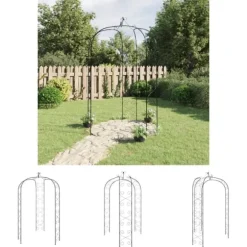 The Living Store havebue Ø180x255 cm stål sort - Havebuer, espalierer & pergolaer