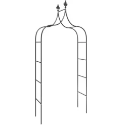 The Living Store havebuer 2 stk. 120x38x260 cm stål sort - Havebuer, espalierer & pergolaer
