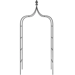 The Living Store havebuer 2 stk. 120x38x260 cm stål sort - Havebuer, espalierer & pergolaer