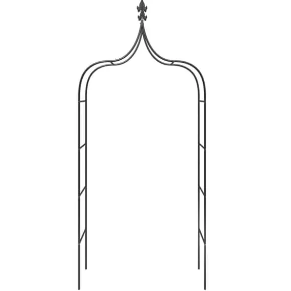 The Living Store havebuer 2 stk. 120x38x260 cm stål sort - Havebuer, espalierer & pergolaer