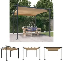 The Living Store havepavillon med sammenrulleligt tag 3x3 m gråbrun - Festtelte & havepavilloner