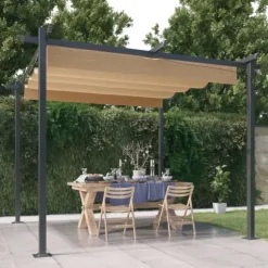 The Living Store havepavillon med sammenrulleligt tag 3x3 m gråbrun - Festtelte & havepavilloner