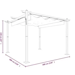 The Living Store havepavillon med sammenrulleligt tag 3x3 m gråbrun - Festtelte & havepavilloner