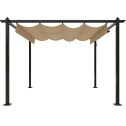 The Living Store havepavillon med sammenrulleligt tag 3x3 m gråbrun - Festtelte & havepavilloner