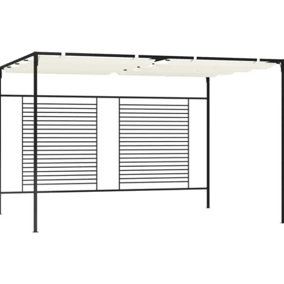 The Living Store havepavillon med udtrækkeligt tag 3x4x2,3 m 180 g/m² creme - Festtelte & havepavilloner