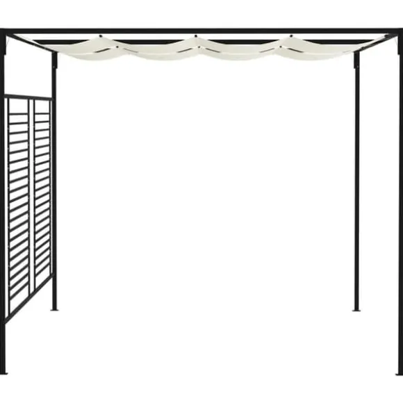 The Living Store havepavillon med udtrækkeligt tag 3x4x2,3 m 180 g/m² creme - Festtelte & havepavilloner