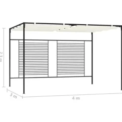 The Living Store havepavillon med udtrækkeligt tag 3x4x2,3 m 180 g/m² creme - Festtelte & havepavilloner