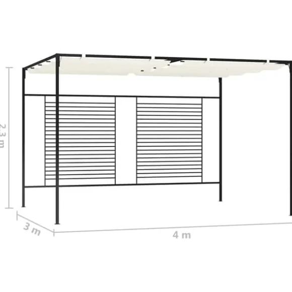 The Living Store havepavillon med udtrækkeligt tag 3x4x2,3 m 180 g/m² creme - Festtelte & havepavilloner