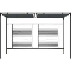 The Living Store havepavillon med udtrækkeligt tag 4x3x2,3 m 180 g/m² antracit - Festtelte & havepavilloner