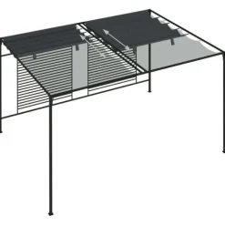 The Living Store havepavillon med udtrækkeligt tag 4x3x2,3 m 180 g/m² antracit - Festtelte & havepavilloner