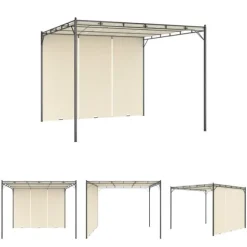 The Living Store havepavillon med gardin 3x3x2,25m cremefarvet - Festtelte & havepavilloner